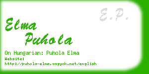 elma puhola business card